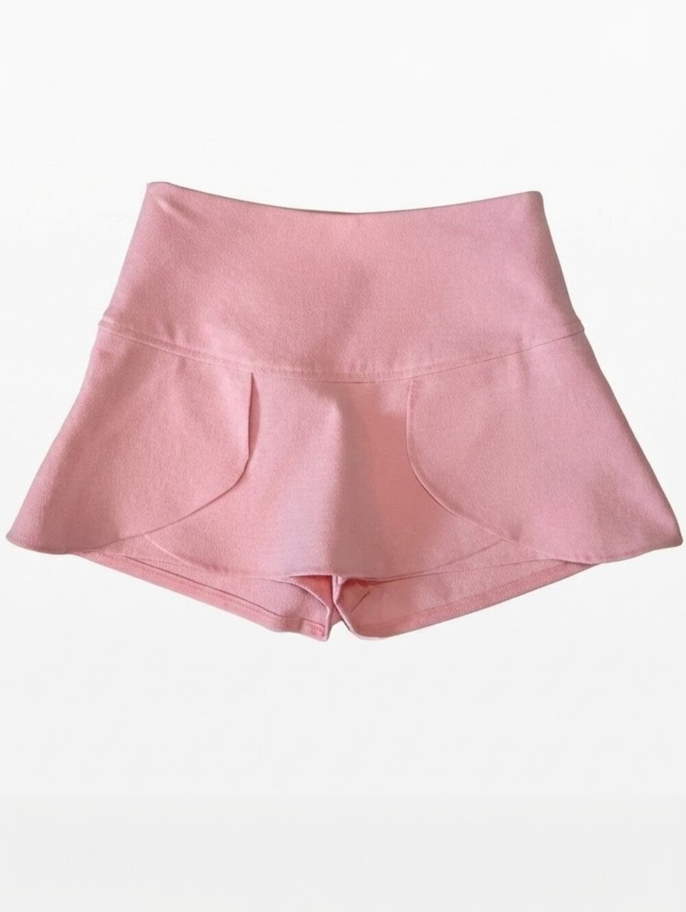 Bella Wang High Waisted Skorts Layered Skirt Shorts Pink Womens Size Small